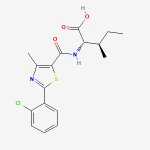 molecular formula C17H19ClN2O3S B11020783 N-{[2-(2-chlorophenyl)-4-methyl-1,3-thiazol-5-yl]carbonyl}-L-isoleucine 