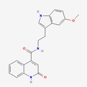 molecular formula C21H19N3O3 B11020920 N-(2-(5-methoxy-1H-indol-3-yl)ethyl)-2-oxo-1,2-dihydroquinoline-4-carboxamide 
