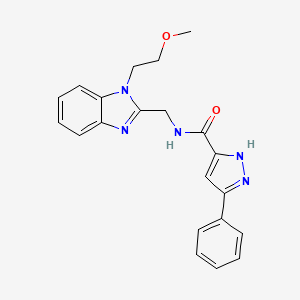 molecular formula C21H21N5O2 B11020986 N-{[1-(2-methoxyethyl)-1H-benzimidazol-2-yl]methyl}-5-phenyl-1H-pyrazole-3-carboxamide 