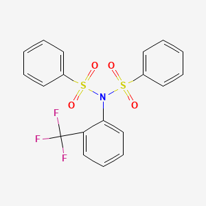 molecular formula C19H14F3NO4S2 B11021107 N-(phenylsulfonyl)-N-[2-(trifluoromethyl)phenyl]benzenesulfonamide 