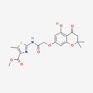 molecular formula C19H20N2O7S B11021262 methyl 2-({[(5-hydroxy-2,2-dimethyl-4-oxo-3,4-dihydro-2H-chromen-7-yl)oxy]acetyl}amino)-5-methyl-1,3-thiazole-4-carboxylate 