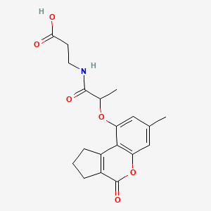 molecular formula C19H21NO6 B11021481 N-{2-[(7-methyl-4-oxo-1,2,3,4-tetrahydrocyclopenta[c]chromen-9-yl)oxy]propanoyl}-beta-alanine 
