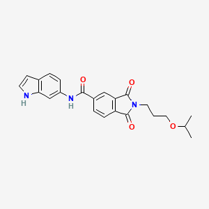 molecular formula C23H23N3O4 B11021488 N-(1H-indol-6-yl)-1,3-dioxo-2-[3-(propan-2-yloxy)propyl]-2,3-dihydro-1H-isoindole-5-carboxamide 