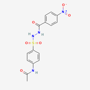 molecular formula C15H14N4O6S B11021530 N-(4-{[2-(4-nitrobenzoyl)hydrazino]sulfonyl}phenyl)acetamide 