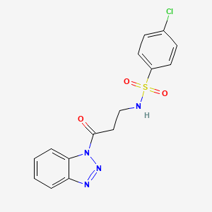 molecular formula C15H13ClN4O3S B11021643 N-[3-(1H-benzotriazol-1-yl)-3-oxopropyl]-4-chlorobenzenesulfonamide 