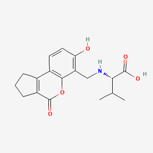 molecular formula C18H21NO5 B11021690 N-[(7-hydroxy-4-oxo-1,2,3,4-tetrahydrocyclopenta[c]chromen-6-yl)methyl]-L-valine 