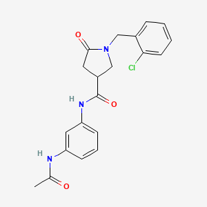 molecular formula C20H20ClN3O3 B11021716 N-[3-(acetylamino)phenyl]-1-(2-chlorobenzyl)-5-oxopyrrolidine-3-carboxamide 