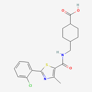 molecular formula C19H21ClN2O3S B11021759 trans-4-[({[2-(2-Chlorophenyl)-4-methyl-1,3-thiazol-5-yl]carbonyl}amino)methyl]cyclohexanecarboxylic acid 