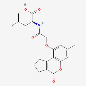 molecular formula C21H25NO6 B11021863 N-{[(7-methyl-4-oxo-1,2,3,4-tetrahydrocyclopenta[c]chromen-9-yl)oxy]acetyl}-L-leucine 