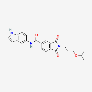 molecular formula C23H23N3O4 B11021906 N-(1H-indol-5-yl)-1,3-dioxo-2-[3-(propan-2-yloxy)propyl]-2,3-dihydro-1H-isoindole-5-carboxamide 