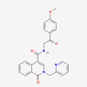 molecular formula C25H21N3O4 B11021926 N-[2-(4-methoxyphenyl)-2-oxoethyl]-1-oxo-2-(pyridin-2-ylmethyl)-1,2-dihydroisoquinoline-4-carboxamide 