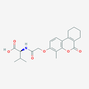 molecular formula C21H25NO6 B11022034 N-{[(4-methyl-6-oxo-7,8,9,10-tetrahydro-6H-benzo[c]chromen-3-yl)oxy]acetyl}-L-valine 