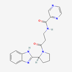 molecular formula C19H20N6O2 B11022193 N-{3-[(2S)-2-(1H-benzimidazol-2-yl)pyrrolidin-1-yl]-3-oxopropyl}pyrazine-2-carboxamide 