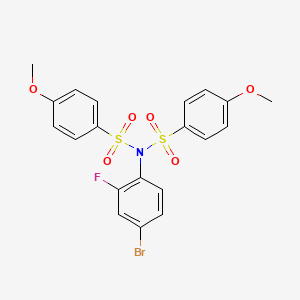 molecular formula C20H17BrFNO6S2 B11022342 N-(4-bromo-2-fluorophenyl)-4-methoxy-N-[(4-methoxyphenyl)sulfonyl]benzenesulfonamide 