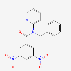 molecular formula C19H14N4O5 B11022363 N-benzyl-3,5-dinitro-N-(pyridin-2-yl)benzamide 