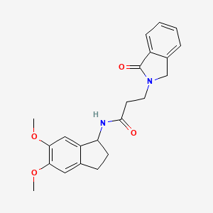 molecular formula C22H24N2O4 B11022402 N-(5,6-dimethoxy-2,3-dihydro-1H-inden-1-yl)-3-(1-oxo-1,3-dihydro-2H-isoindol-2-yl)propanamide 