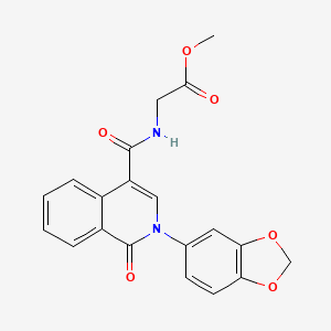 molecular formula C20H16N2O6 B11022411 methyl N-{[2-(1,3-benzodioxol-5-yl)-1-oxo-1,2-dihydroisoquinolin-4-yl]carbonyl}glycinate 