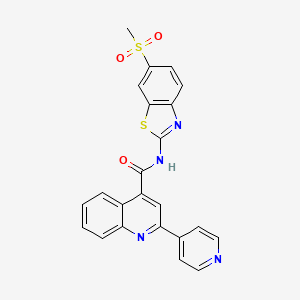 molecular formula C23H16N4O3S2 B11022467 N-[(2Z)-6-(methylsulfonyl)-1,3-benzothiazol-2(3H)-ylidene]-2-(pyridin-4-yl)quinoline-4-carboxamide 