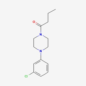 molecular formula C14H19ClN2O B11022518 Piperazine, 1-(3-chlorophenyl)-4-(1-oxobutyl)- CAS No. 141511-19-5