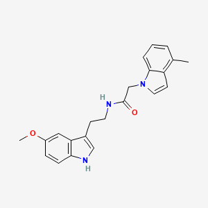 molecular formula C22H23N3O2 B11022584 N-[2-(5-methoxy-1H-indol-3-yl)ethyl]-2-(4-methyl-1H-indol-1-yl)acetamide 