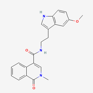 molecular formula C22H21N3O3 B11022586 N-[2-(5-methoxy-1H-indol-3-yl)ethyl]-2-methyl-1-oxo-1,2-dihydro-4-isoquinolinecarboxamide 