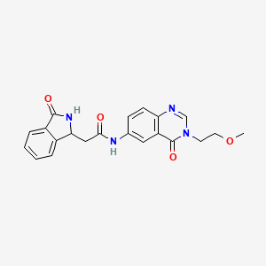 molecular formula C21H20N4O4 B11022848 N-[3-(2-methoxyethyl)-4-oxo-3,4-dihydroquinazolin-6-yl]-2-(3-oxo-2,3-dihydro-1H-isoindol-1-yl)acetamide 