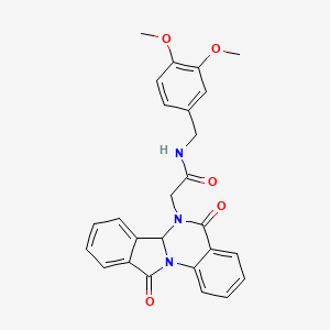 molecular formula C26H23N3O5 B11023042 N-(3,4-dimethoxybenzyl)-2-(5,11-dioxo-6a,11-dihydroisoindolo[2,1-a]quinazolin-6(5H)-yl)acetamide 