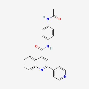 molecular formula C23H18N4O2 B11023152 N-(4-acetamidophenyl)-2-(pyridin-4-yl)quinoline-4-carboxamide 