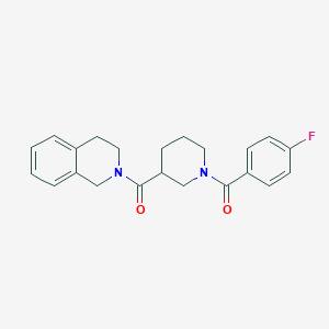 molecular formula C22H23FN2O2 B11023217 3,4-dihydroisoquinolin-2(1H)-yl{1-[(4-fluorophenyl)carbonyl]piperidin-3-yl}methanone 