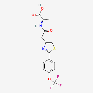 molecular formula C15H13F3N2O4S B11023317 N-({2-[4-(trifluoromethoxy)phenyl]-1,3-thiazol-4-yl}acetyl)-L-alanine 