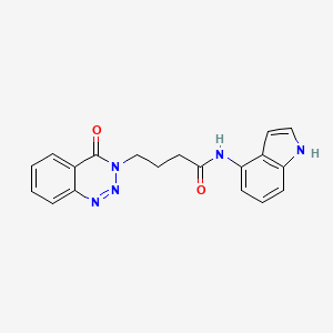 molecular formula C19H17N5O2 B11023412 N-(1H-indol-4-yl)-4-(4-oxo-1,2,3-benzotriazin-3(4H)-yl)butanamide 