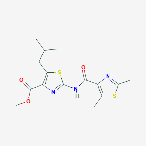 molecular formula C15H19N3O3S2 B11023531 Methyl 2-{[(2,5-dimethyl-1,3-thiazol-4-yl)carbonyl]amino}-5-(2-methylpropyl)-1,3-thiazole-4-carboxylate 