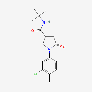 molecular formula C16H21ClN2O2 B11023604 N-tert-butyl-1-(3-chloro-4-methylphenyl)-5-oxopyrrolidine-3-carboxamide 