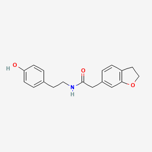 molecular formula C18H19NO3 B11023667 2-(2,3-dihydro-1-benzofuran-6-yl)-N-[2-(4-hydroxyphenyl)ethyl]acetamide 