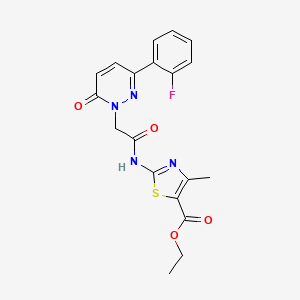 molecular formula C19H17FN4O4S B11023916 ethyl 2-({[3-(2-fluorophenyl)-6-oxopyridazin-1(6H)-yl]acetyl}amino)-4-methyl-1,3-thiazole-5-carboxylate 