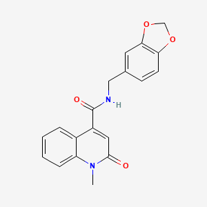 molecular formula C19H16N2O4 B11023936 N-(1,3-benzodioxol-5-ylmethyl)-1-methyl-2-oxo-1,2-dihydro-4-quinolinecarboxamide 