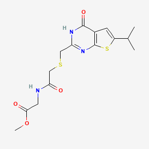 molecular formula C15H19N3O4S2 B11024204 methyl N-[({[4-hydroxy-6-(propan-2-yl)thieno[2,3-d]pyrimidin-2-yl]methyl}sulfanyl)acetyl]glycinate 