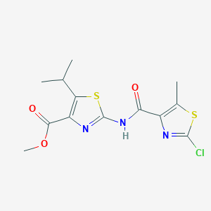 molecular formula C13H14ClN3O3S2 B11024228 Methyl 2-{[(2-chloro-5-methyl-1,3-thiazol-4-yl)carbonyl]amino}-5-(propan-2-yl)-1,3-thiazole-4-carboxylate 
