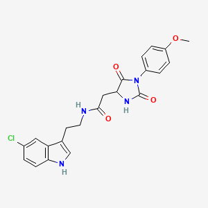 molecular formula C22H21ClN4O4 B11024390 N-[2-(5-chloro-1H-indol-3-yl)ethyl]-2-[1-(4-methoxyphenyl)-2,5-dioxoimidazolidin-4-yl]acetamide 