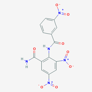 molecular formula C14H9N5O8 B11024423 3,5-Dinitro-2-[(3-nitrobenzoyl)amino]benzamide 