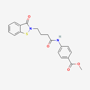 molecular formula C19H18N2O4S B11024429 methyl 4-{[4-(3-oxo-1,2-benzothiazol-2(3H)-yl)butanoyl]amino}benzoate 