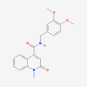 molecular formula C20H20N2O4 B11024479 N-(3,4-dimethoxybenzyl)-1-methyl-2-oxo-1,2-dihydro-4-quinolinecarboxamide 