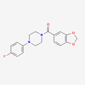molecular formula C18H17FN2O3 B11024523 Benzo[1,3]dioxol-5-yl-[4-(4-fluoro-phenyl)-piperazin-1-yl]-methanone 