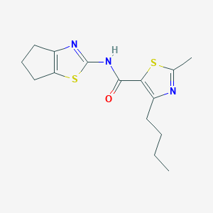 molecular formula C15H19N3OS2 B11024577 4-butyl-N-(5,6-dihydro-4H-cyclopenta[d][1,3]thiazol-2-yl)-2-methyl-1,3-thiazole-5-carboxamide 