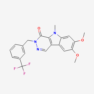 molecular formula C21H18F3N3O3 B11024740 7,8-dimethoxy-5-methyl-3-[3-(trifluoromethyl)benzyl]-3,5-dihydro-4H-pyridazino[4,5-b]indol-4-one 
