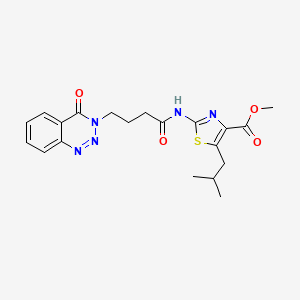 molecular formula C20H23N5O4S B11024798 methyl 5-(2-methylpropyl)-2-{[4-(4-oxo-1,2,3-benzotriazin-3(4H)-yl)butanoyl]amino}-1,3-thiazole-4-carboxylate 