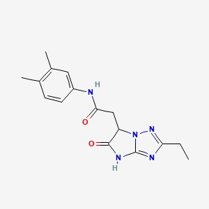 molecular formula C16H19N5O2 B11024936 N-(3,4-dimethylphenyl)-2-(2-ethyl-5-oxo-5,6-dihydro-4H-imidazo[1,2-b][1,2,4]triazol-6-yl)acetamide 
