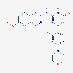 molecular formula C23H24N8O3 B11024947 2-[(6-methoxy-4-methyl-2-quinazolinyl)amino]-6-(4-methyl-2-morpholino-5-pyrimidinyl)-4(3H)-pyrimidinone 