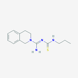 molecular formula C14H20N4S B11025122 N-(propylcarbamothioyl)-3,4-dihydroisoquinoline-2(1H)-carboximidamide 