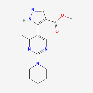 molecular formula C15H19N5O2 B11025436 Methyl 5-(4-methyl-2-piperidino-5-pyrimidinyl)-1H-pyrazole-4-carboxylate 